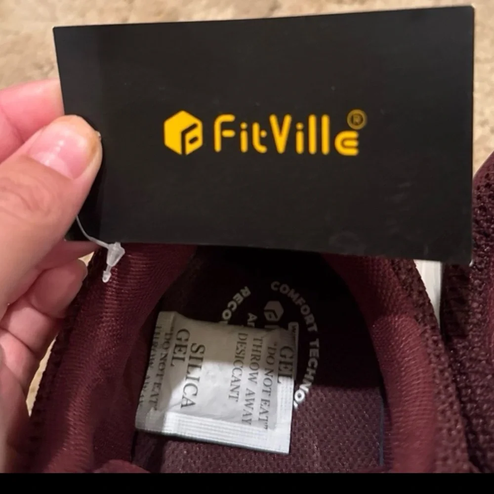 FitVille Women's Slip-On Athletic Sneakers in Maroon - Picture 2 of 5